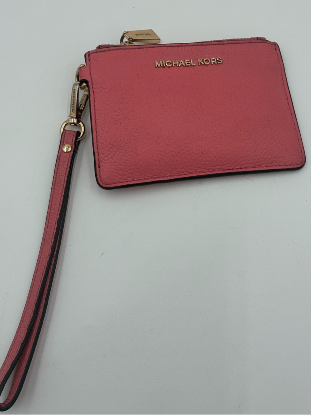 Michael Kors Coral Pink Leather Wristlet Wallet